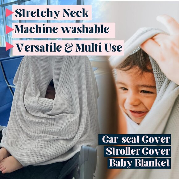 Brand New - Gold Mamas * Breathable Nursing Cover Up for Breastfeeding (Black) - Picture 3 of 5